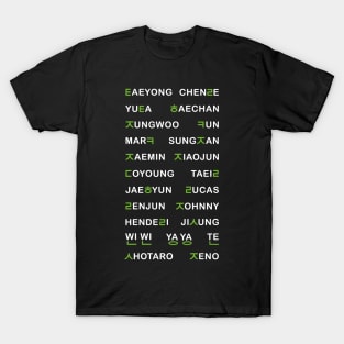 NCT's hangul names - Black (OT23) T-Shirt